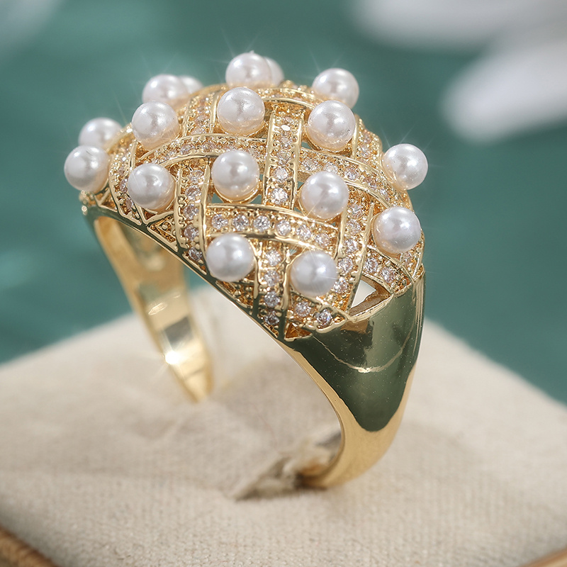 Women's Elegant French Style Plated Ring for Weddings